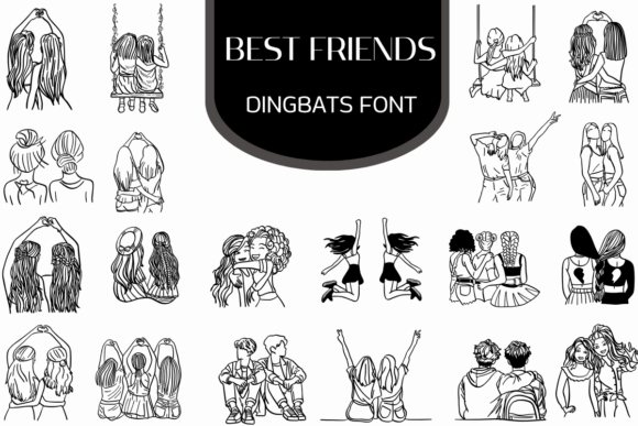Celebrate Friendship: The Best Friends Illustrative Typeface